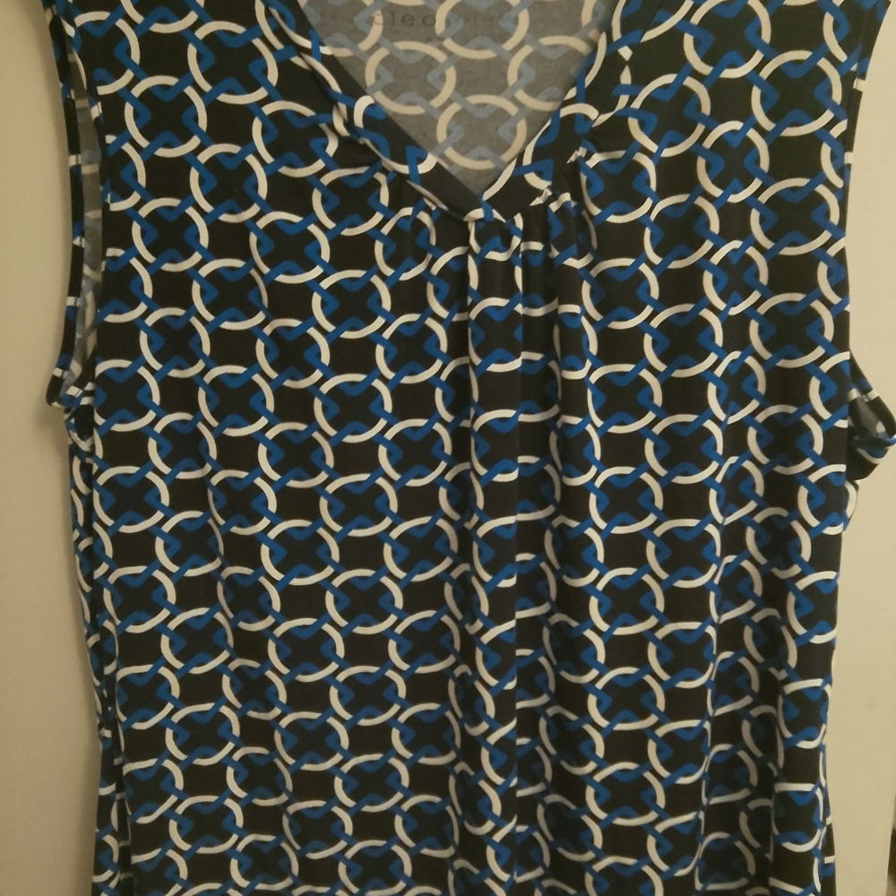 Cleo Black and Blue Geometric Tank Top